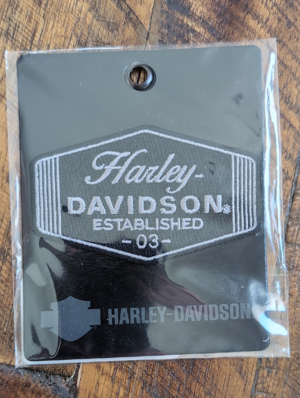Harley-Davidson Gray & Black Embroidered Shield Patch